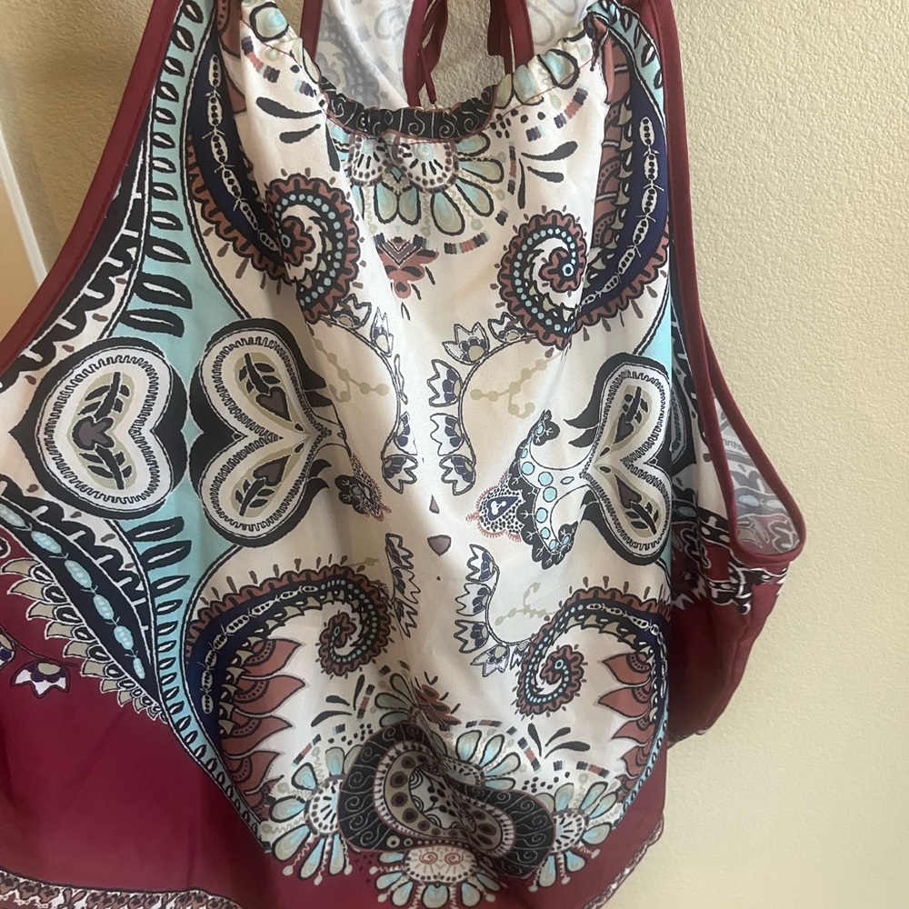 SHEIN Multicolor Paisley Halter Top
